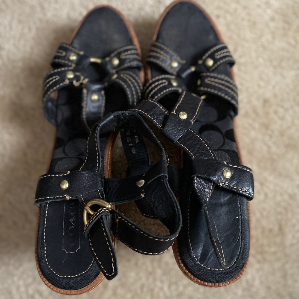 Coach wedges size 10 black